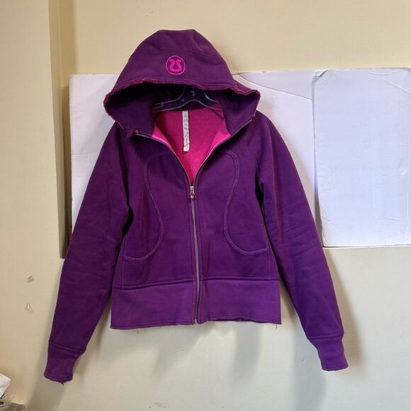 Lululemon Scuba Raw Edge Hoodie Jacket Zip Cotton Cozy Fleece Pockets Ribbed 8 - Picture 7 of 16